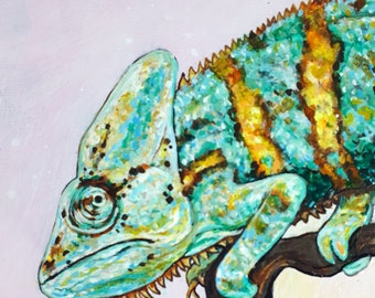 アクリルカメレオンの絵画 - Etsy 日本