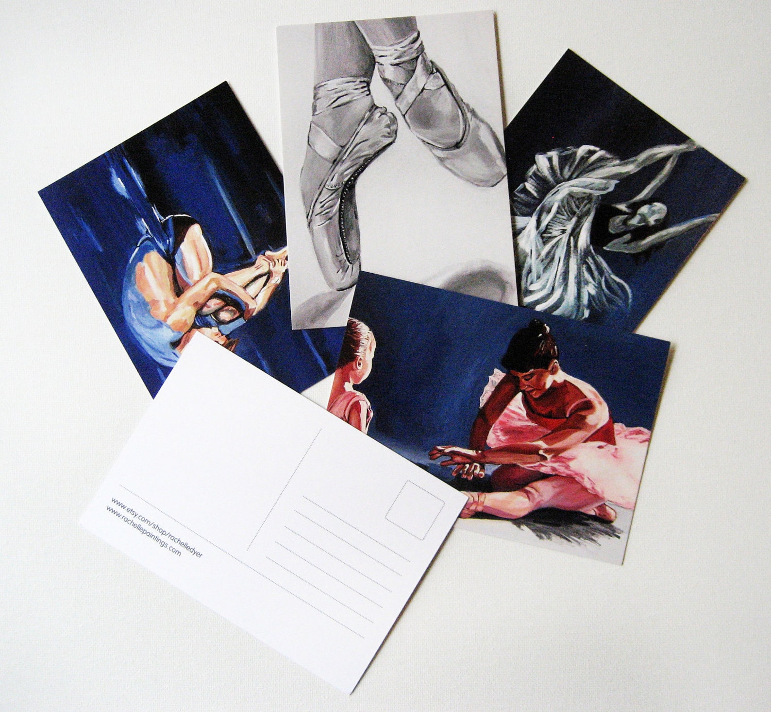 dance giclee ballet postcards - set of 5 dance giclee ballet postcards - set of 5
