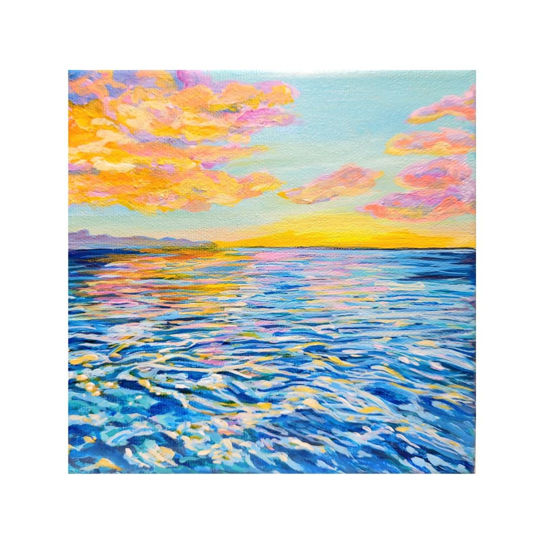 Sunset Ocean Original Acrylic Painting - Etsy