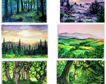 Original Summer Watercolour landscape paintings