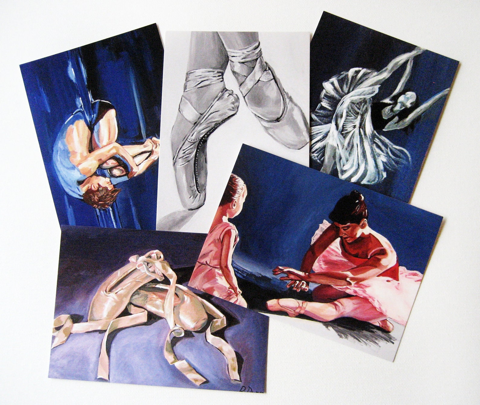 dance giclee ballet postcards - set of 5