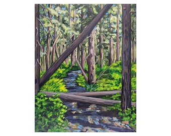 Original Forest Landscape Acrylic Painting