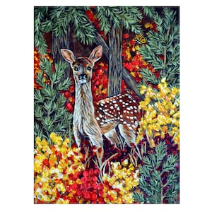 Autumn Deer Original Acrylic Painting