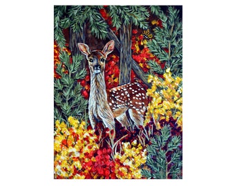 Autumn Deer Original Acrylic Painting