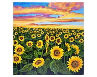Sunflower Field Original Acrylic Painting