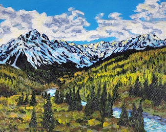 Mountain Landscape study original acrylic painting - 30