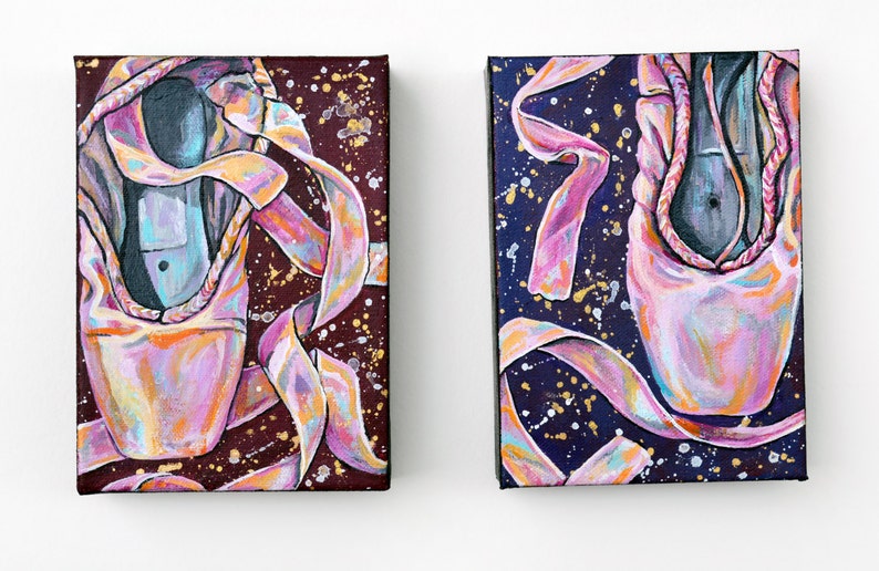 Acrylic Ballet Painting Pointe Shoe 4 Etsy