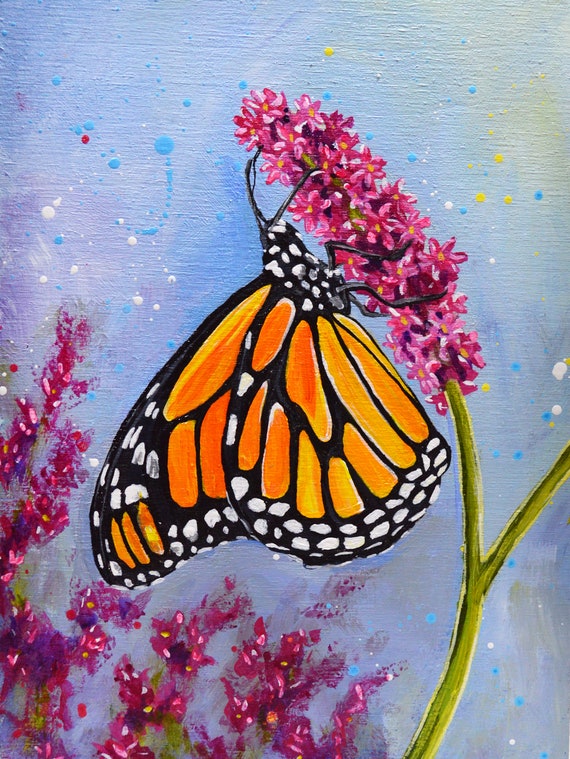 Original Monarch Butterfly Acrylic Painting | Etsy Original Monarch Butterfly Acrylic Painting | Etsy