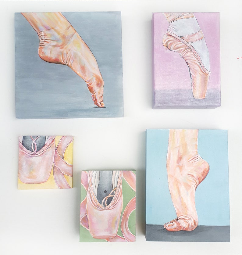 Ballet Pointe Shoe Original Acrylic Painting Etsy Canada