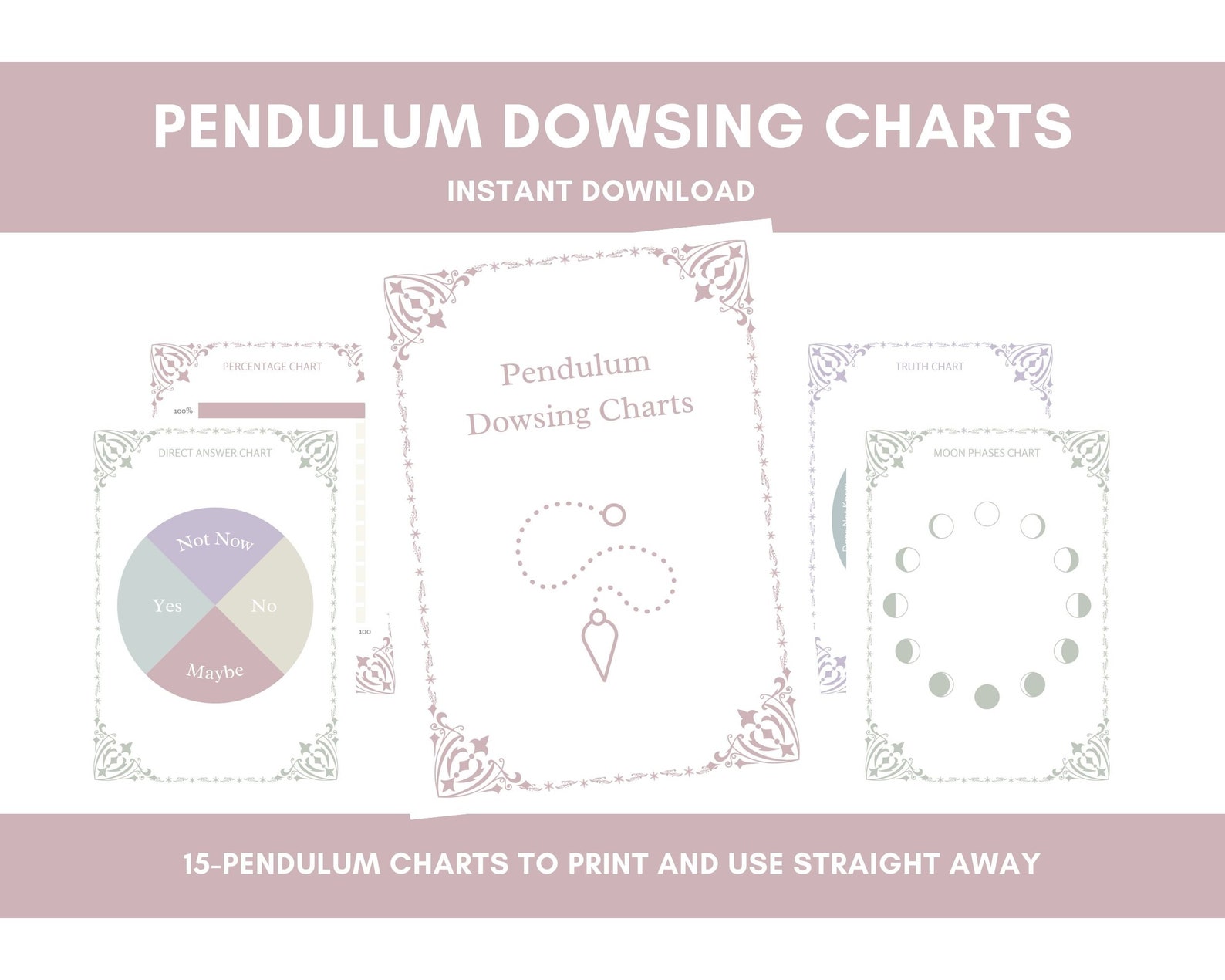 Pendulum Dowsing Charts Instant Download Divination Printable Pages ...