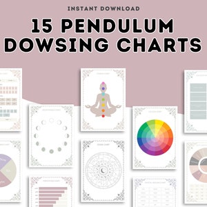 Pendulum Dowsing Charts - Instant Download - Divination - Printable Pages - Book of Shadows - Witchcraft Grimoire Pages - Crystal Pendulum