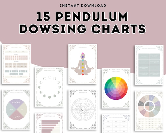 Pendulum Dowsing Charts: Divination Grimoire Pages (Digital Download)