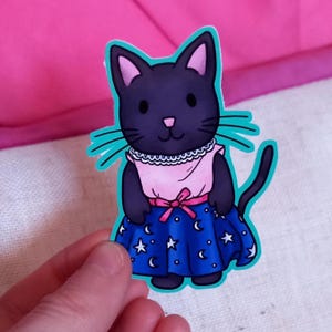 midnight cat sylvanian families/ calico critter sticker