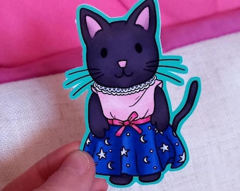 Sticker chat minuit sylvanian familles/créature calicot