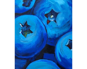Blueberries Poster Print A3