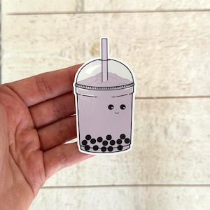 Sticker Boba mignon | Thé Boba | Taro | Melon | Fraise | Café | Thé aux perles | Autocollant mignon en vinyle | Sticker Boba kawaii | Cadeau thé aux perles