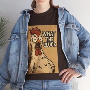 Surprised Chicken Unisex Tee, What the Cluck T-Shirt, Funny Animal Shirt, Farm Life Gift, Hen Lover Top, Chicken Mom Dad Apparel