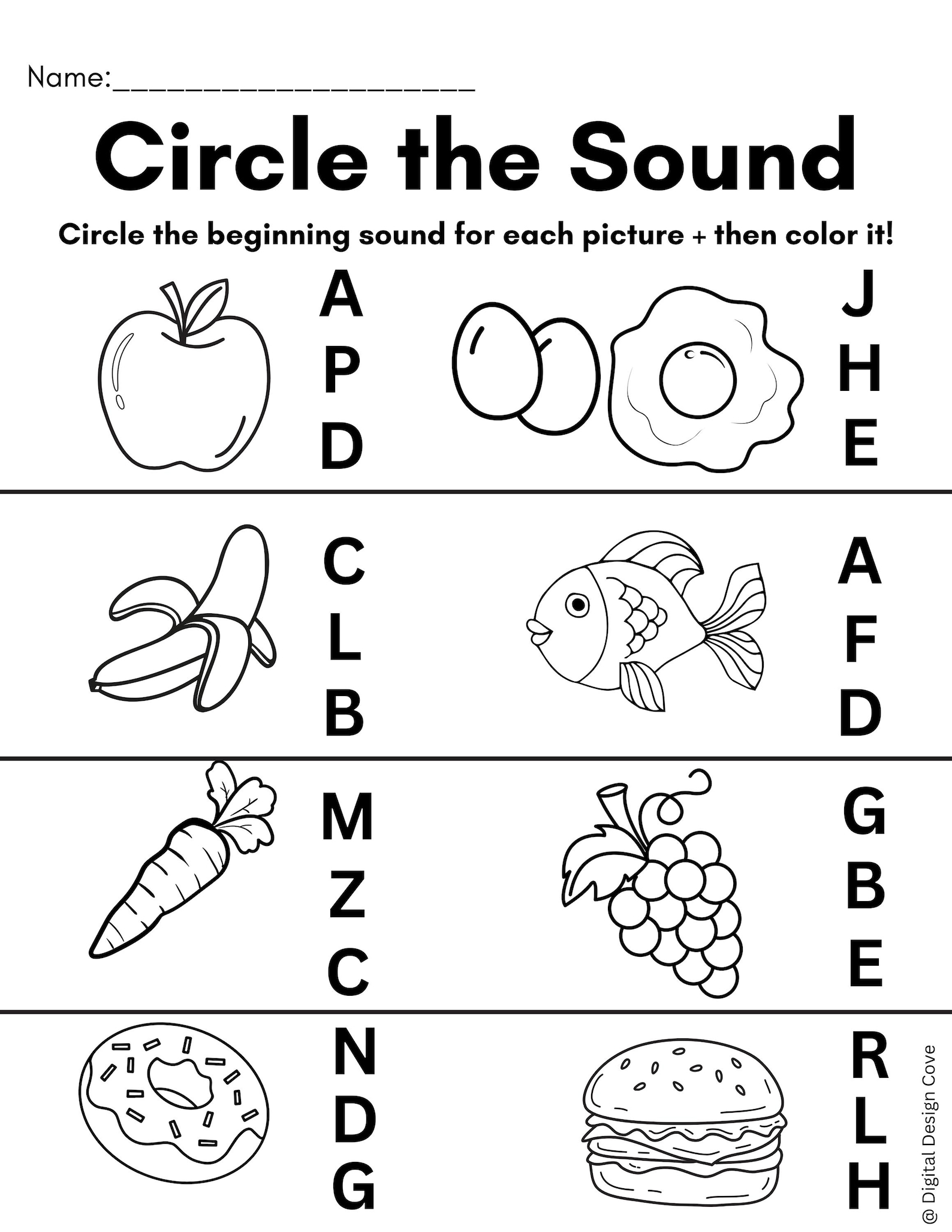 LETTER SOUNDS Worksheet - Printable - Etsy