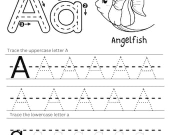 Arkusze ćwiczeń z literami do śledzenia OCEAN (A, B, C)