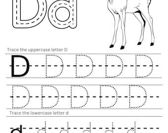 Karta pracy z literami do odrysowania DŻUNGLA (D, E, F)
