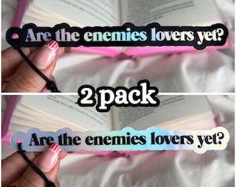 2 Pack: Are The Enemies Lovers Yet? Spicy Quote Bookmark With Tassel Red + Pink / Black + Holographic x2