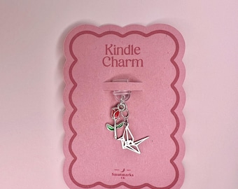 Mini Dramione Inspired Kindle Dust Plug Charm | Manacled Origami Crane & Rose