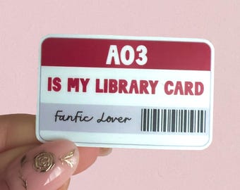 AO3 Library Card Sticker – Matte Vinyl Fanfic Gift