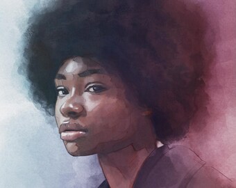 Ritratto personalizzato ad acquerello da foto, tela o stampa.