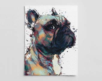モダンでカラフルなスタイルのカスタム抽象的なペットの肖像画、ユニークな手作りアートワーク