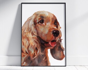 カスタム犬の肖像画水彩画 - コミックスタイルのペットイラスト、パーソナライズされた犬の絵画