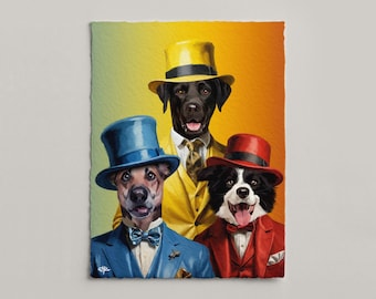 写真からカスタム動物の肖像画 • パーソナライズされた犬のイラスト • 面白いコスチュームアート • デジタル絵画ギフト