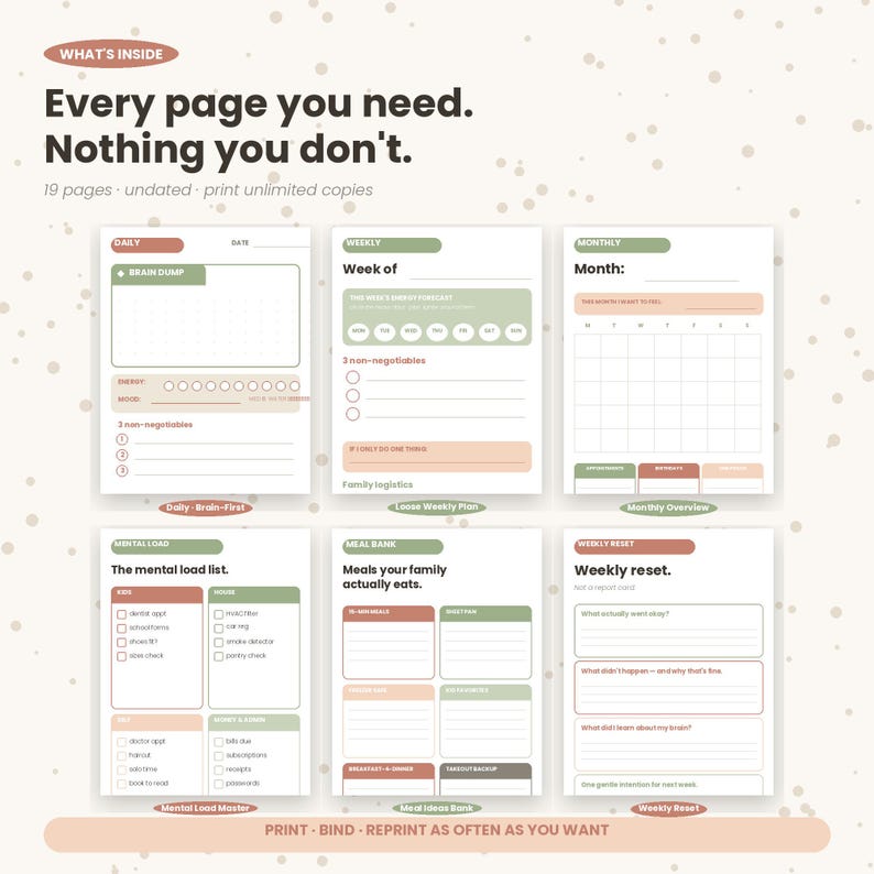 ADHD Planner for Moms, 19-page Undated Digital Download - Etsy UK