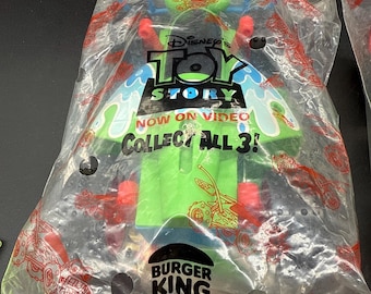 VTG-Disney Pixar Burger King Toy Story Race Car 1995 Lot Of 3 Sealed