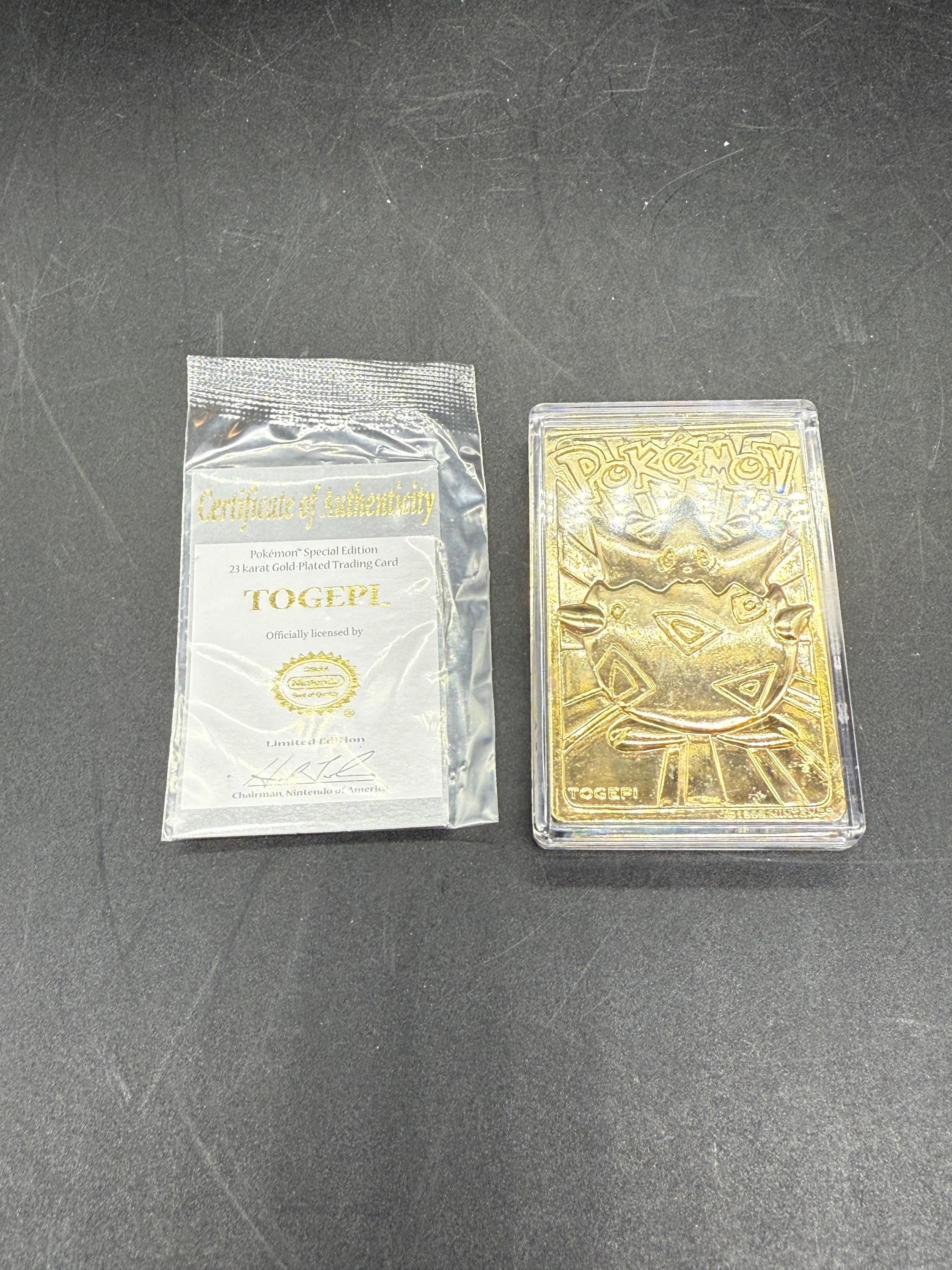 23 karat gold plated pokemon card togepi Vtg-pokemon Burger King 23k Trading 1999 Nintendo! Pokémon Limited Edition Togepi 23K