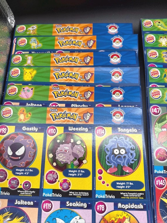 1999 burger king pokemon cards 1999 Burger King Gold-Plated Pokémon x5