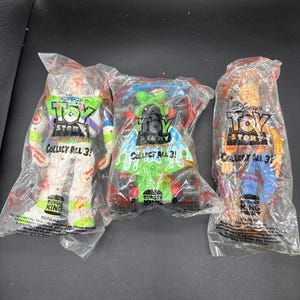 3 Disney Pixar Original Toy Story Burger King 9" Toys Buzz Woody RC Car SEALED