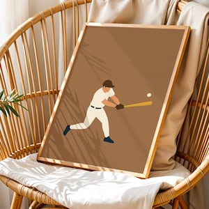 Baseball Player Art Print ,Minimalist Sports Poster for Baseball Fans , Modern Wall Art, Hobby Decor, Contemporary Design, Athletic Theme