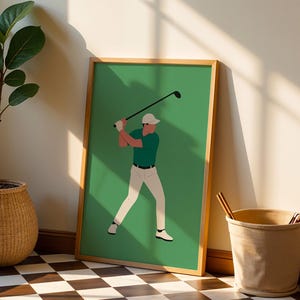 Minimalist Golf Player wall Art, Digital Download Sport Print , gift for golf plyer, Printable Wall Decor for Athletes and Golf Lovers ,gift