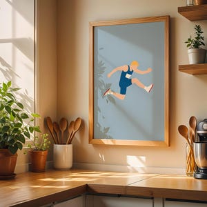 long jump Player Art Print ,Minimalist Sports Poster for long jumpl Fans , Modern Wall Art, Hobby Decor, Contemporary Design, Athletic Theme