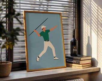 javelin throw Player Wall Art , Minimal Modern Print, Sporty Decor for  javelin throw Lovers, Pop Art Style Poster, Hobby-Inspired Wall art