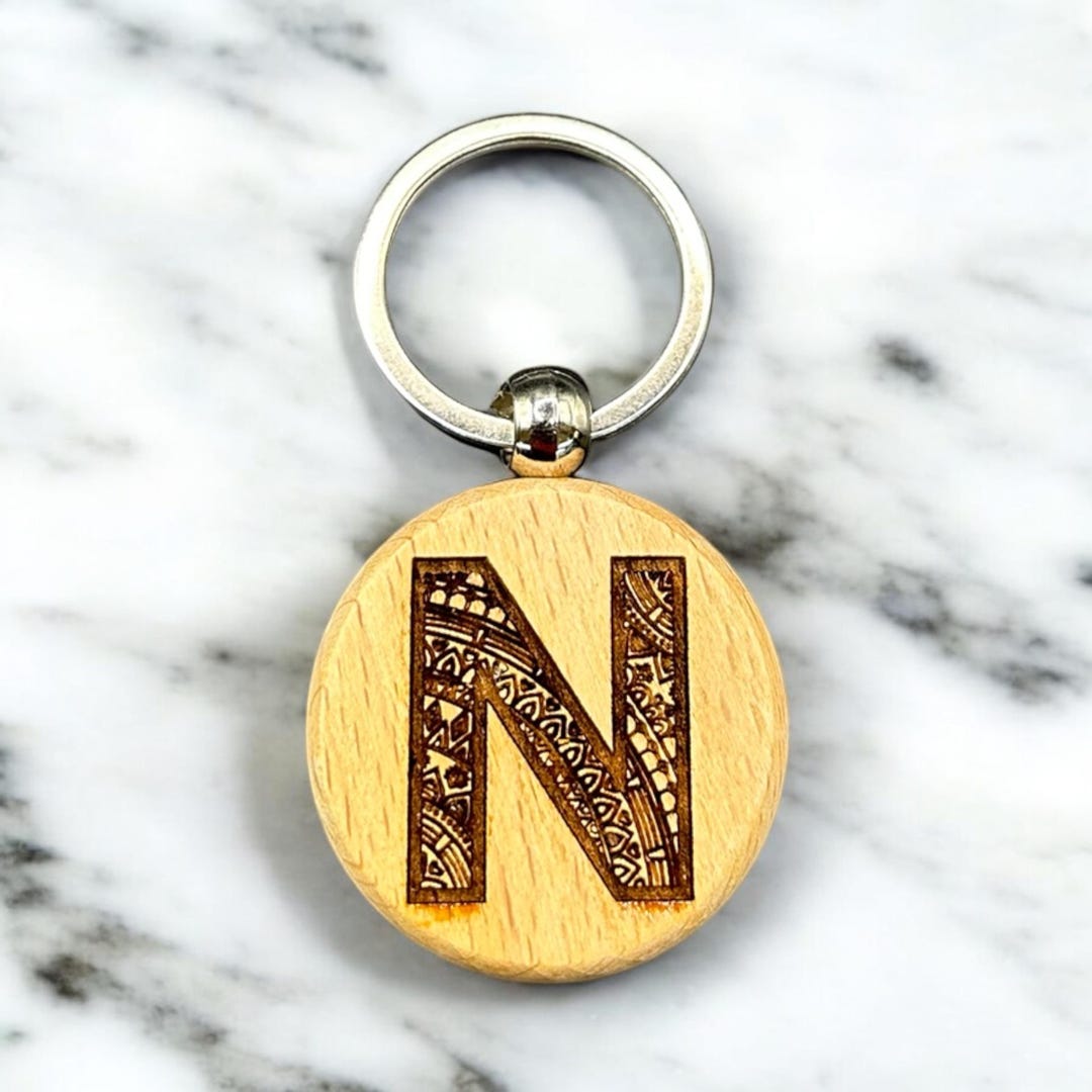 Letter N Keychain - Etsy