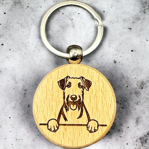 Airedale Terrier Dog Keychain