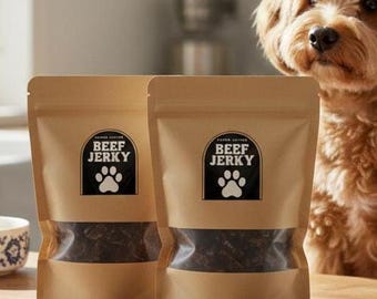 Beef Jerky Dog Treats Air Dried – 100% Natural Single Ingredient | Human Grade High Protein Training Snacks for Dogs | No Salt or Additives