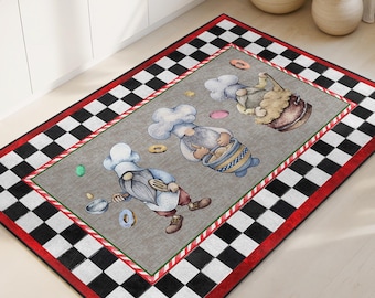 Alfombra de cocina rectangular con temática de chef, divertida alfombrilla para hornear, antideslizante para decoración del hogar.