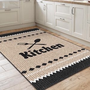 Chic Kitchen Runner Rug | Rectangular Dining Room Carpet | Stylish Kitchen Mat | Durable Non-Slip Floor Rug