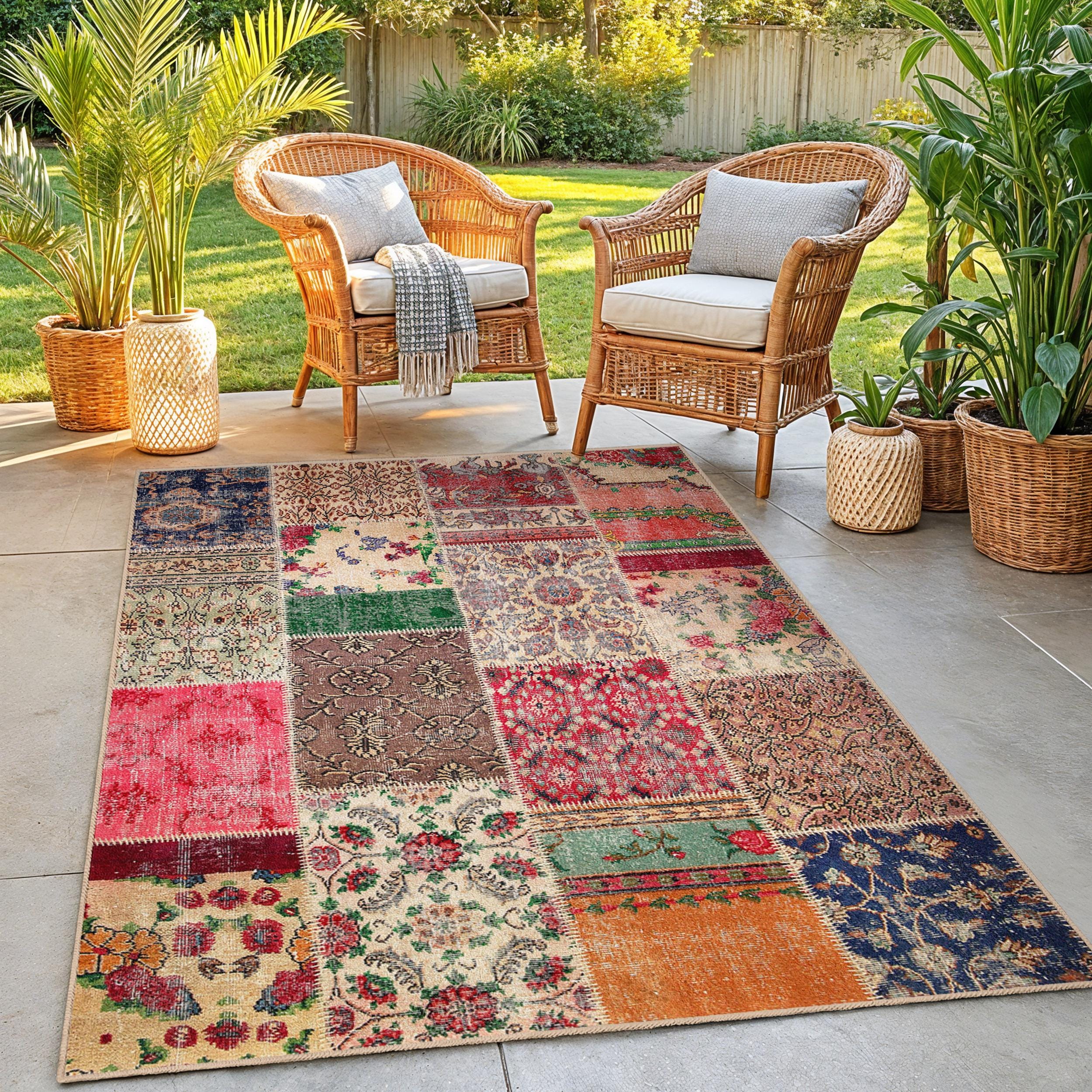 Tapis Multicolore Graphique Salon Salle à Manger RAND | Royaume Du Tapis