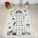 Hopscotch Themed Rectangular Kids' Room Rug | Playful Nursery Carpet ...