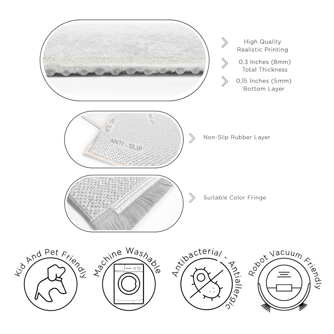 Hopscotch Themed Rectangular Kids' Room Rug | Playful Nursery Carpet ...