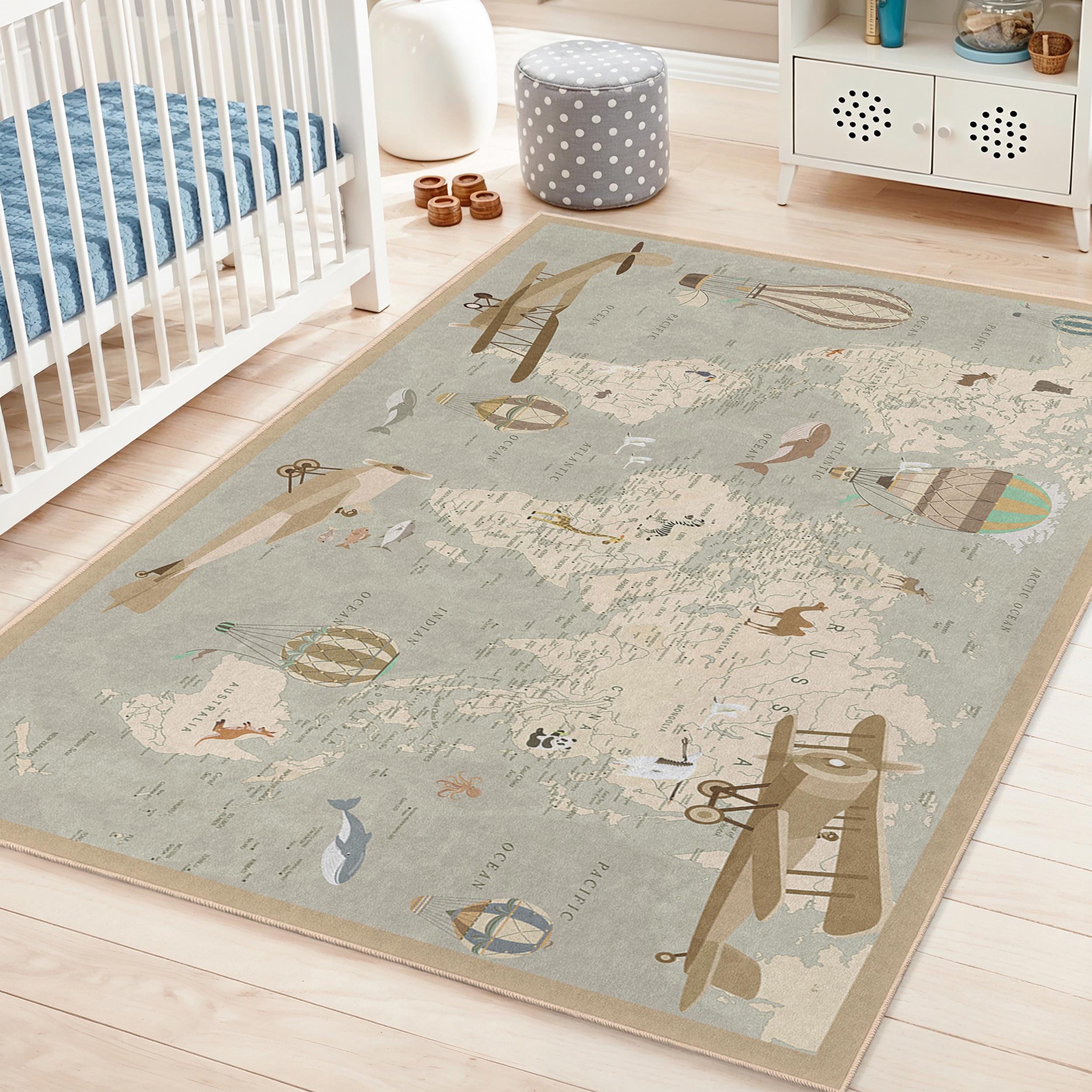 Tapis chambre enfant beige 120x170 cm ✔️ Petite Amélie