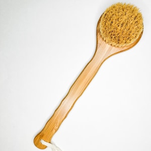 Bamboo Dry Body Brush with Natural Sisal Bristles